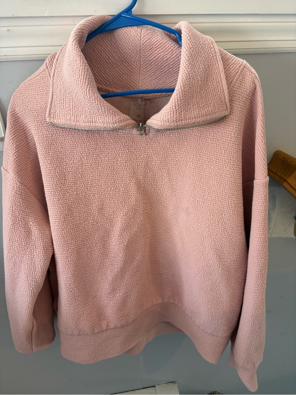 Calia Pink Half-Zip Cowl Sweater
